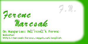 ferenc marcsak business card